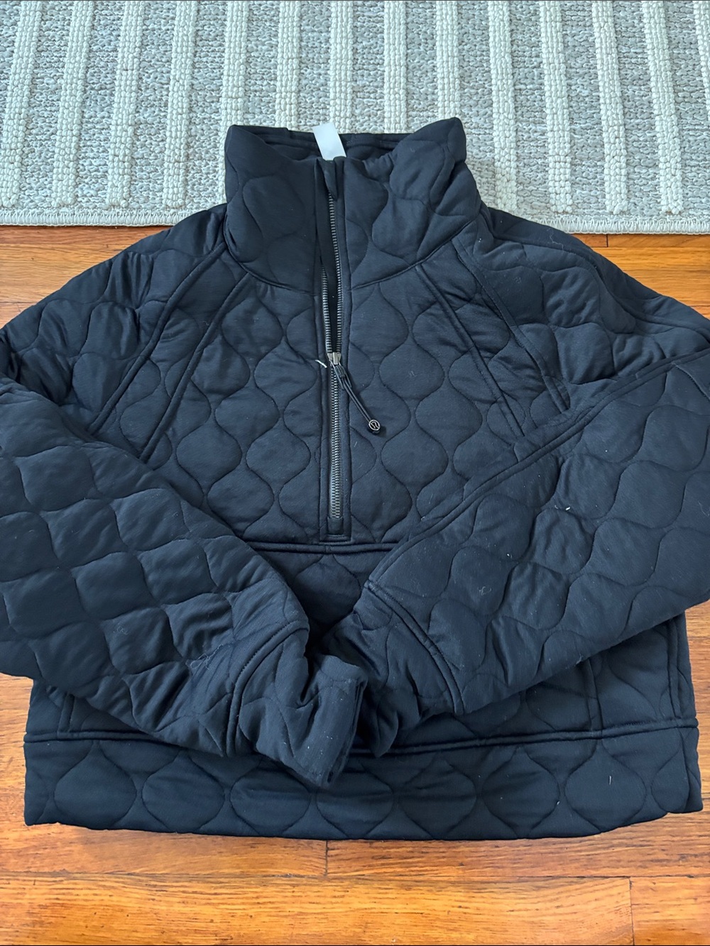 lululemon athletica Black Quilted Half-Zip Puffer Pullover